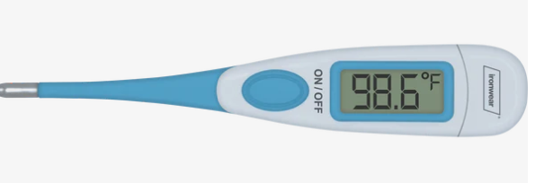 Waterproof Flexible Tip Digital Thermometer w/ Sheath - Light Blue