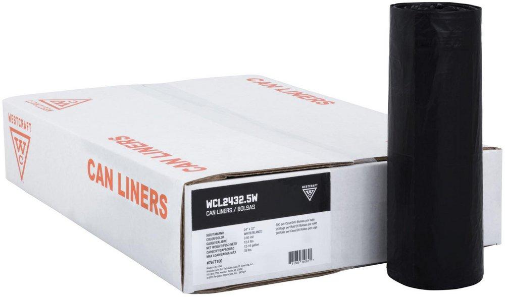 Westcraft 38 x 58 in. 1.15 Mil Can Liner - Black (Case of 100)